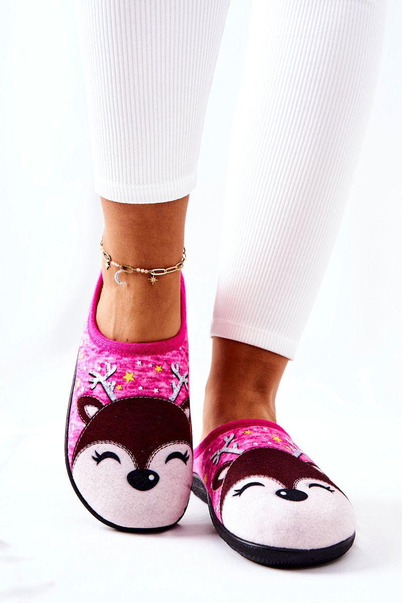 Ženy Papuče - Warming slippers Reindeer Pink Taffy
