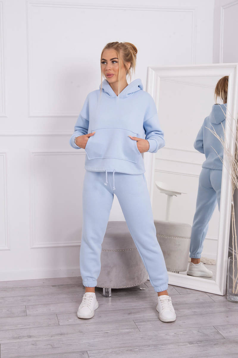 Insulated Set With Sweatshirt Tied Down In Azure