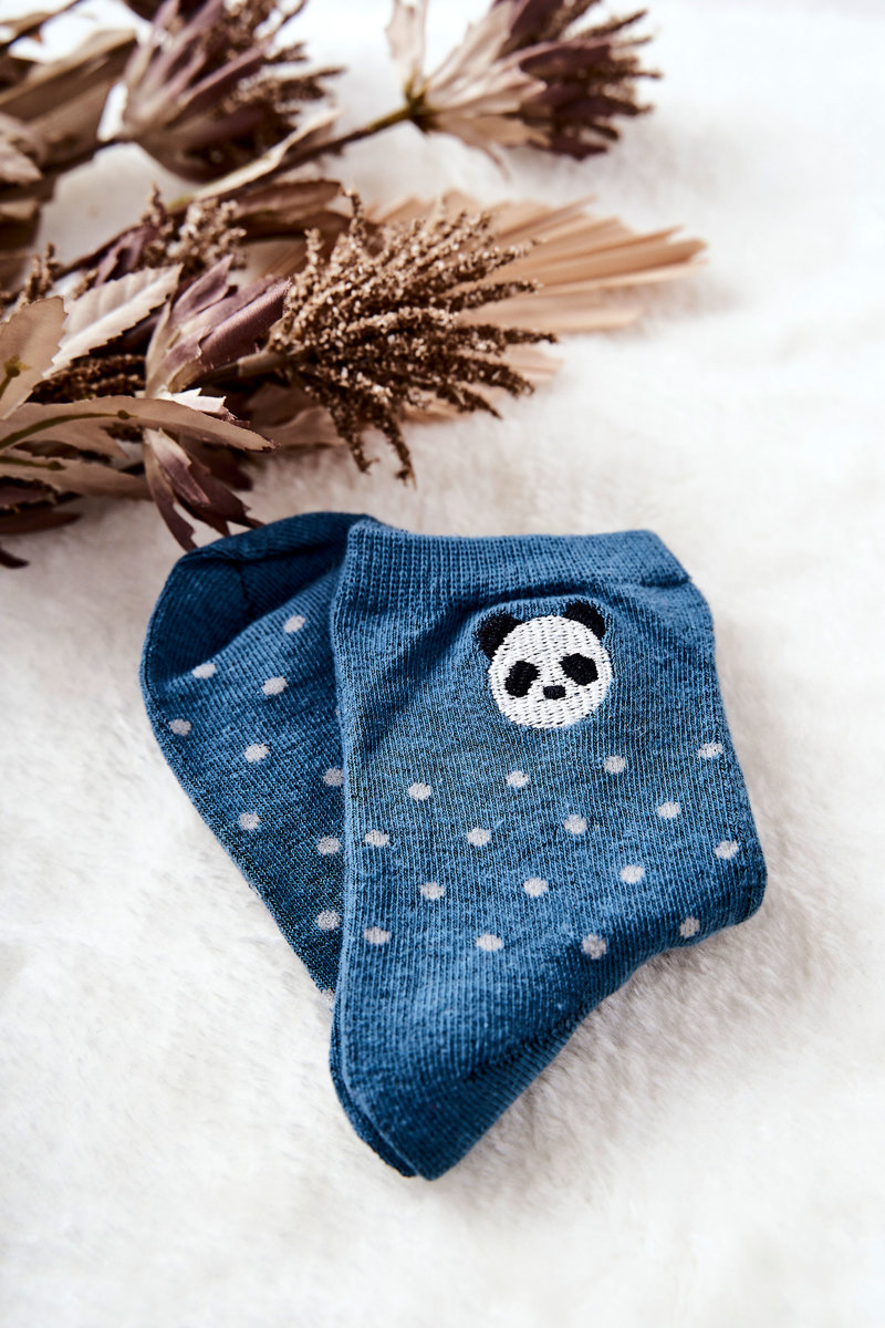 Children's Socks V Points Panda Blue