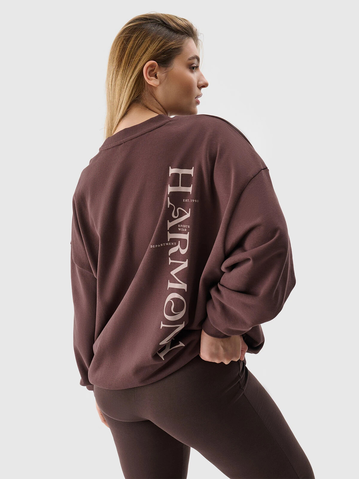 Women's Oversize Sweatshirt Without Closure And Hood 4F - Brown