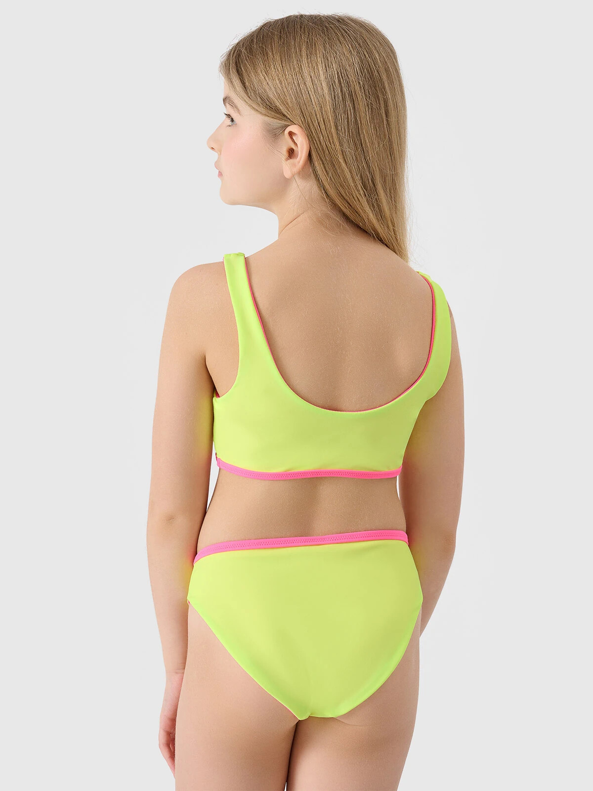 Girls' 2-piece swimsuit 4F - green/pink