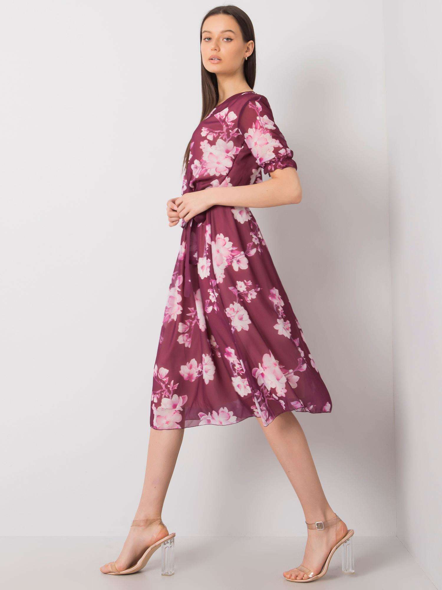 Levně Audette fialové květinové šaty