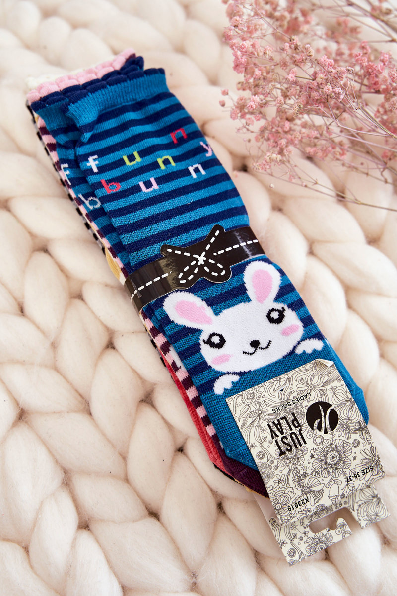 Levně Dámské legrační bavlněné ponožky 5-balení vícebarevné