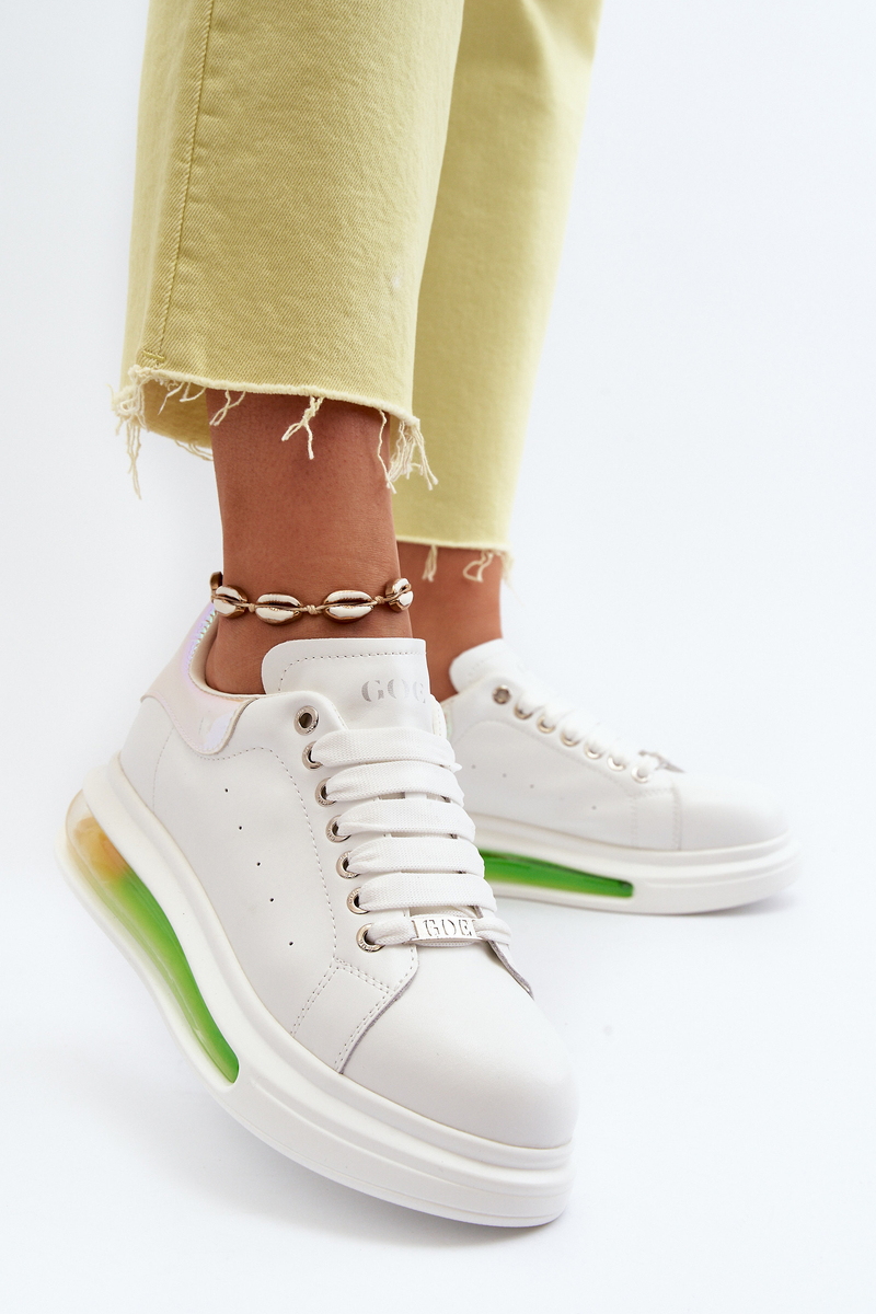 Women's leather sneakers GOE White