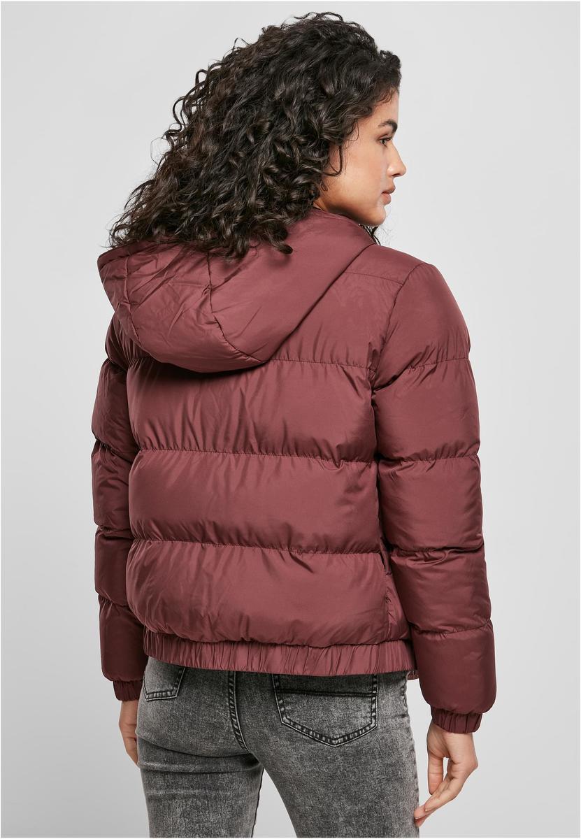 Doamnelor cu glugă Puffer Jacket Cherry