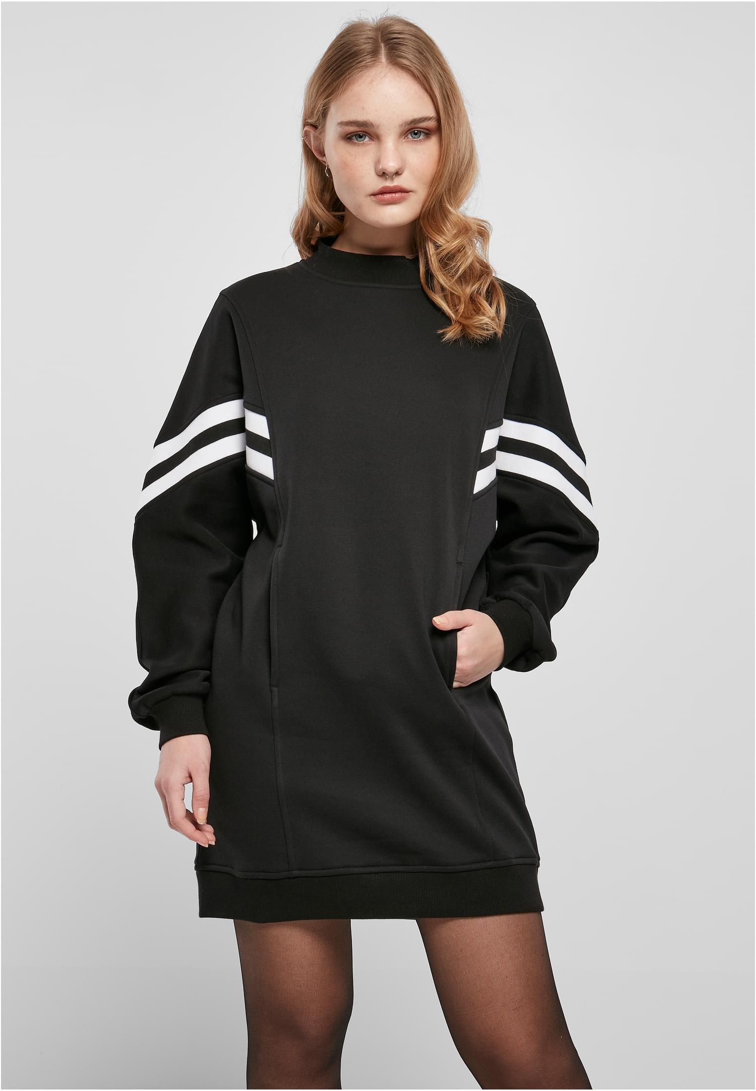 Women's Oversized College Sweat Dress Black