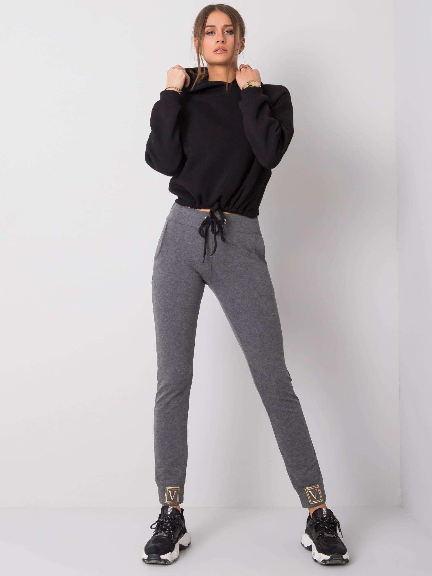 Silver heart dark gray sweatpants main image 1