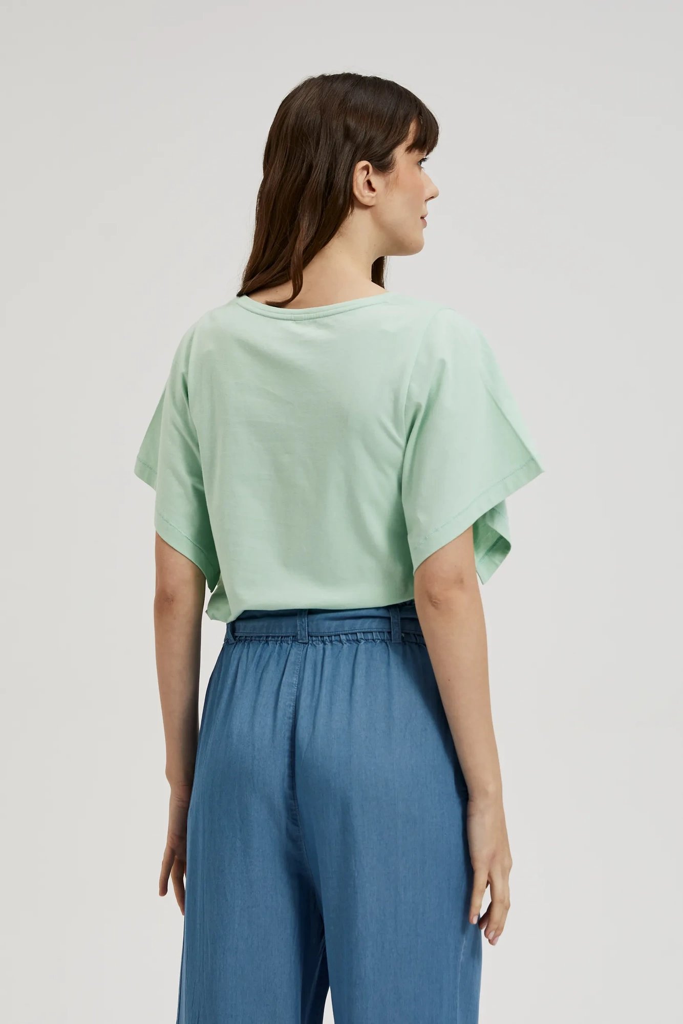 Women's blouse MOODO with wide sleeves - mint