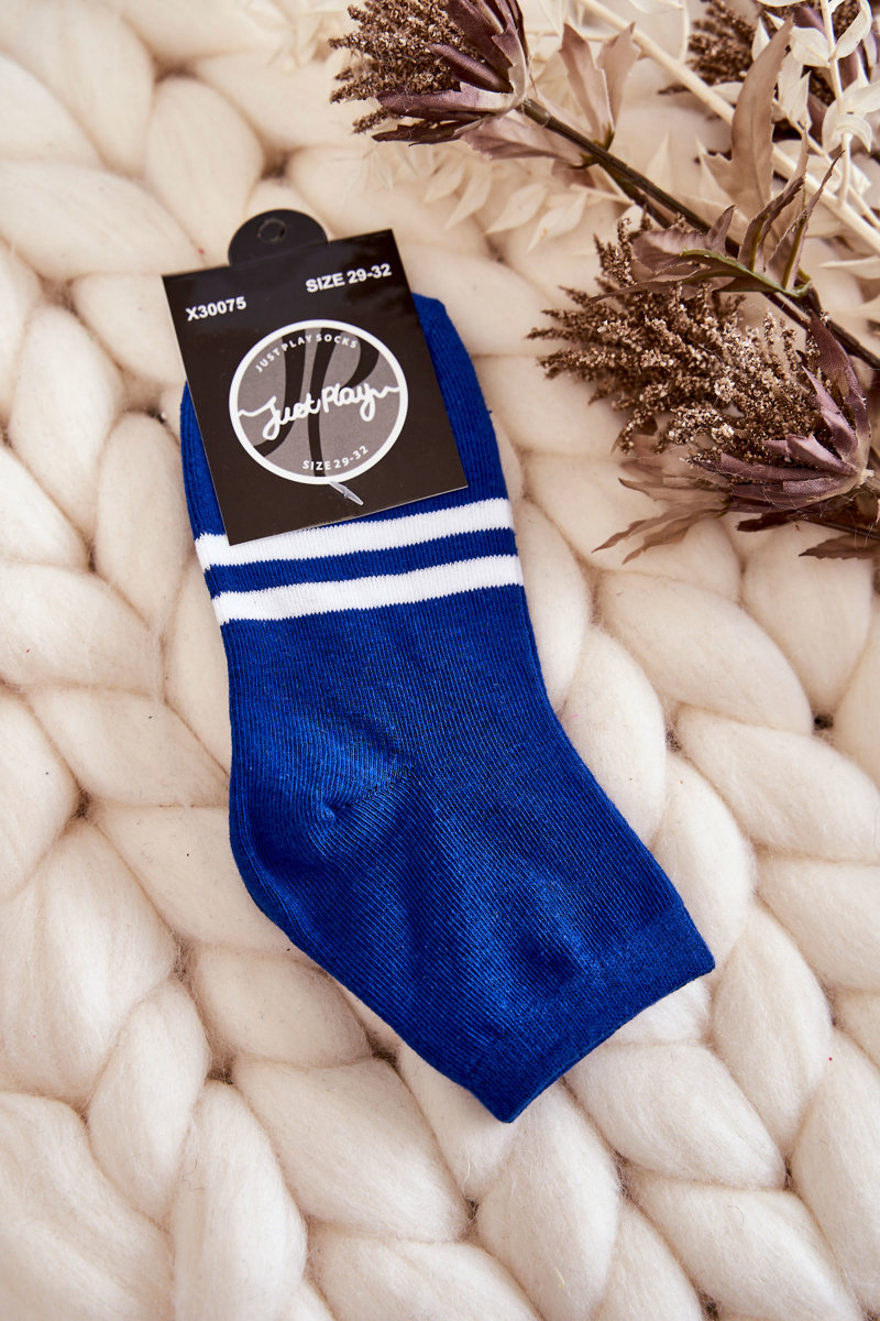 Youth Cotton Ankle Socks Blue