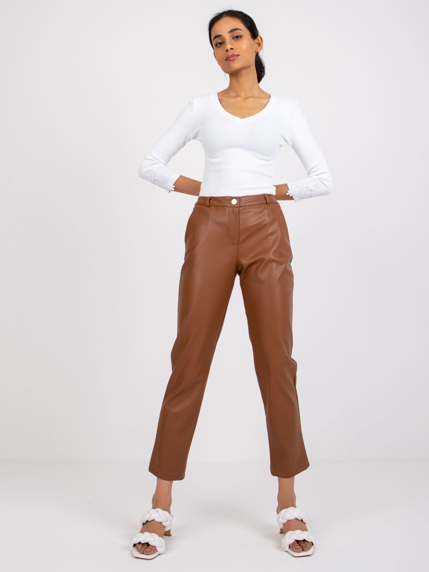 Benny Light Brown Synthetic Trousers