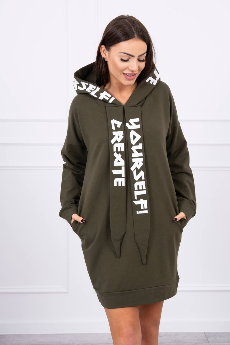 Dress with hood Oversize khaki