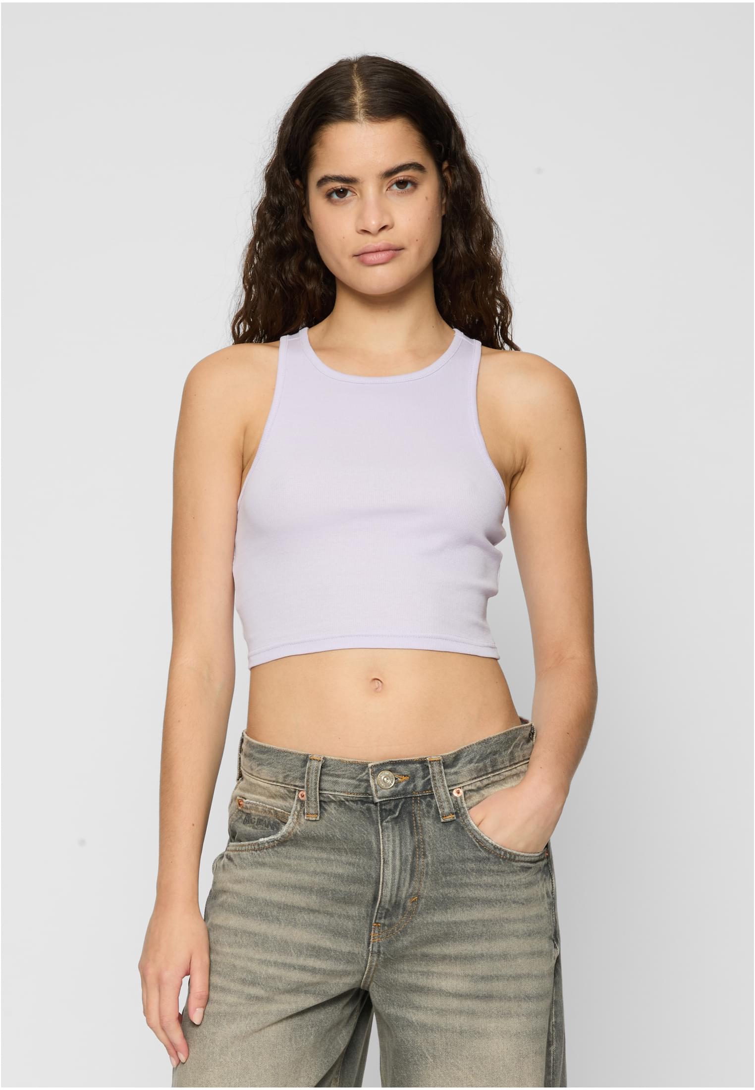 Dámský Cropped Rib Top 2-balení Softseagrass+lila