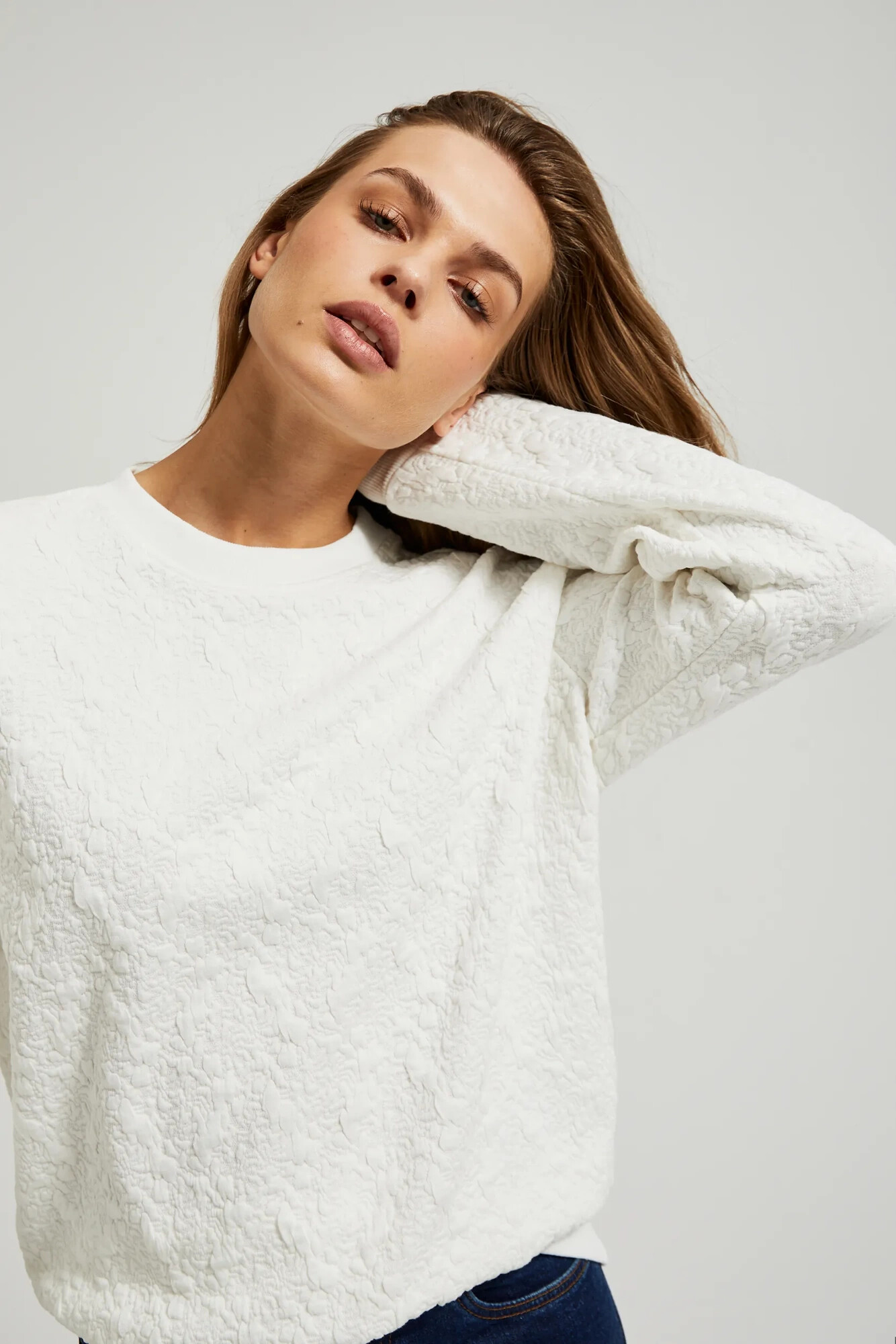 Women's sweatshirt with MOODO application - white