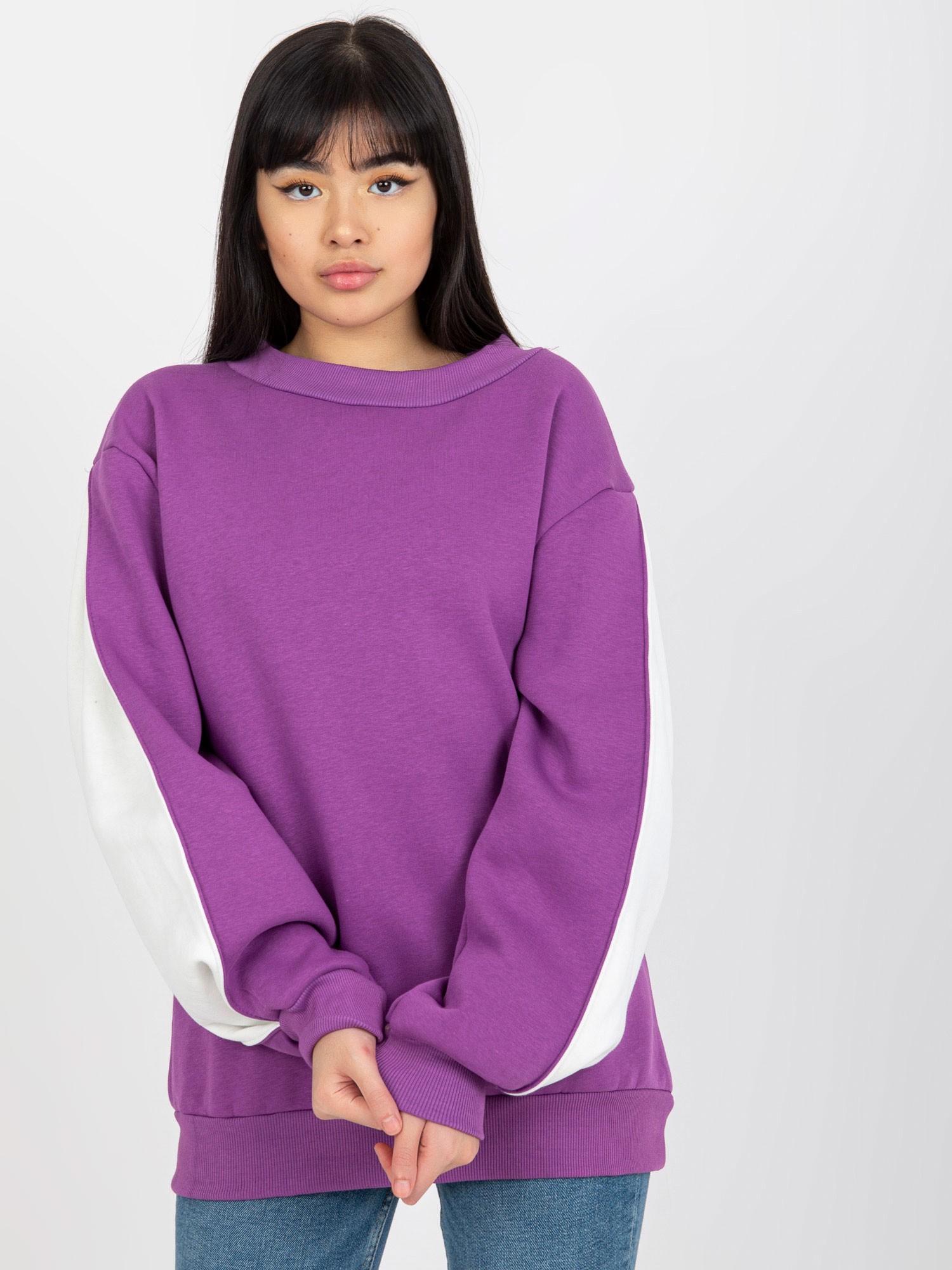 Purple Hoodie With Slits On The Sleeves