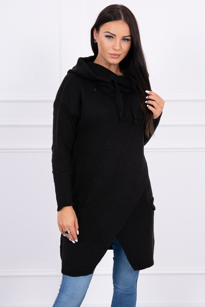 Sweater with clutch at the bottom black