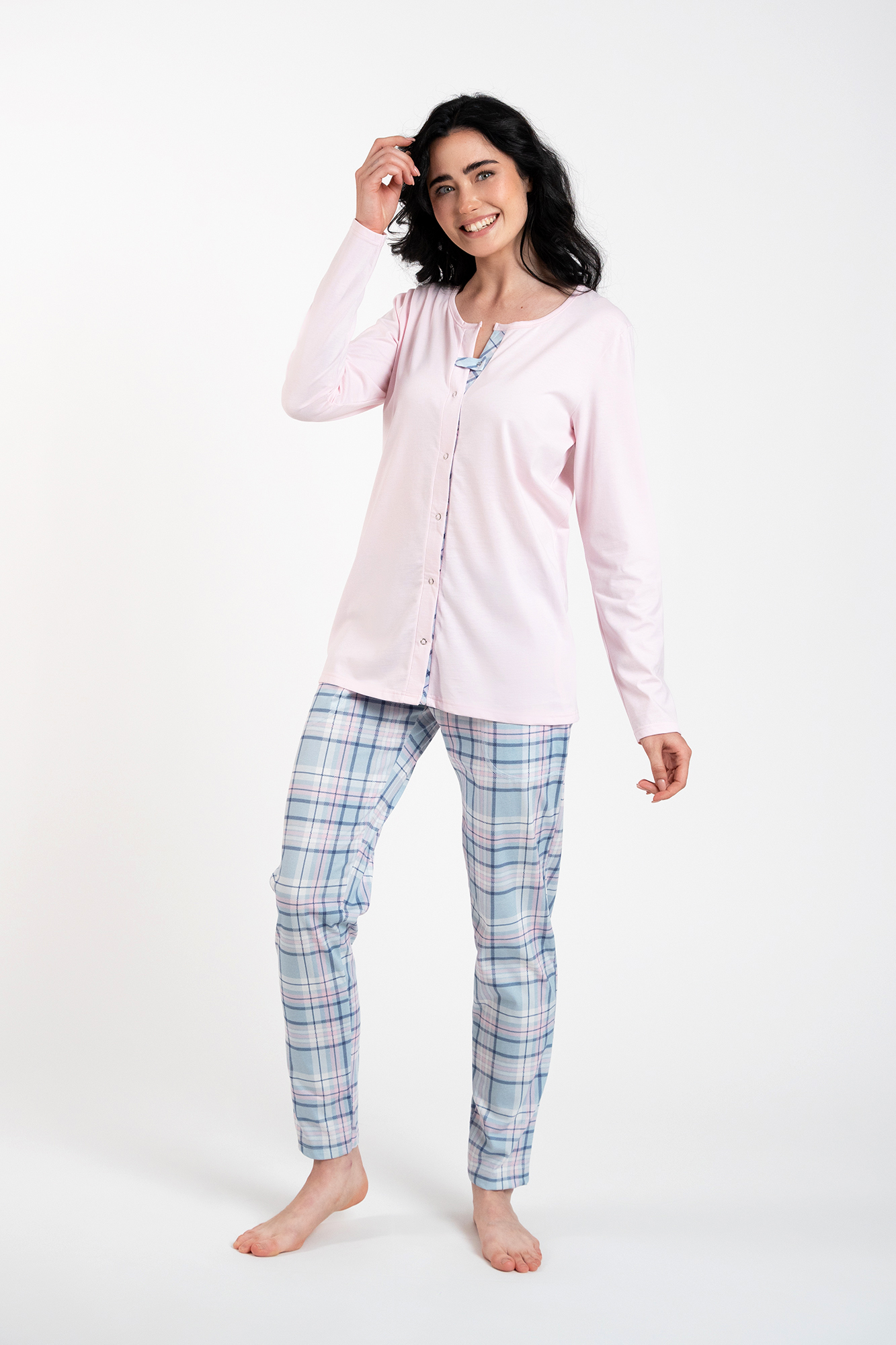 Women's pyjamas Emilly, long sleeves, long pants - pink/print