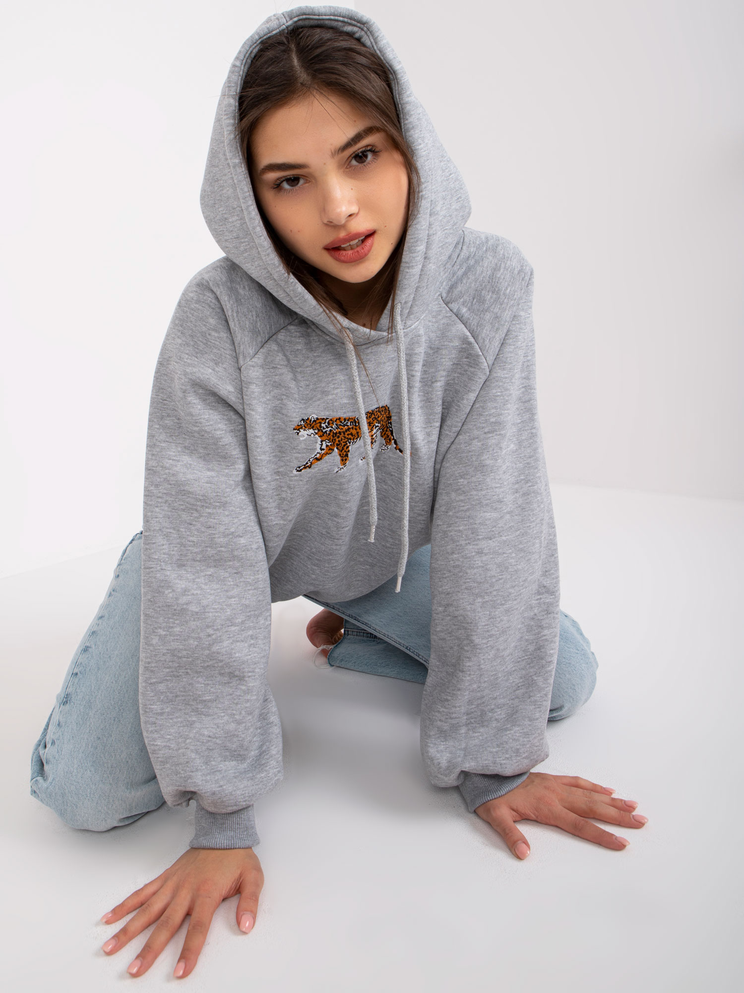 Peggy Grey Melange Women's Hoodie