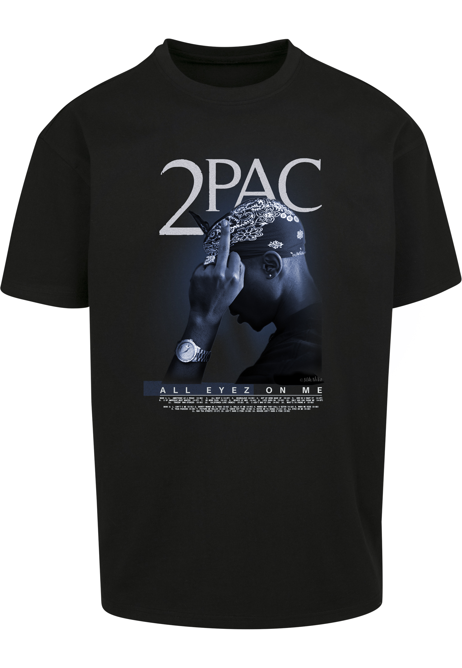 Levně Tupac All F*ck the World 2.0 Oversize tričko černé