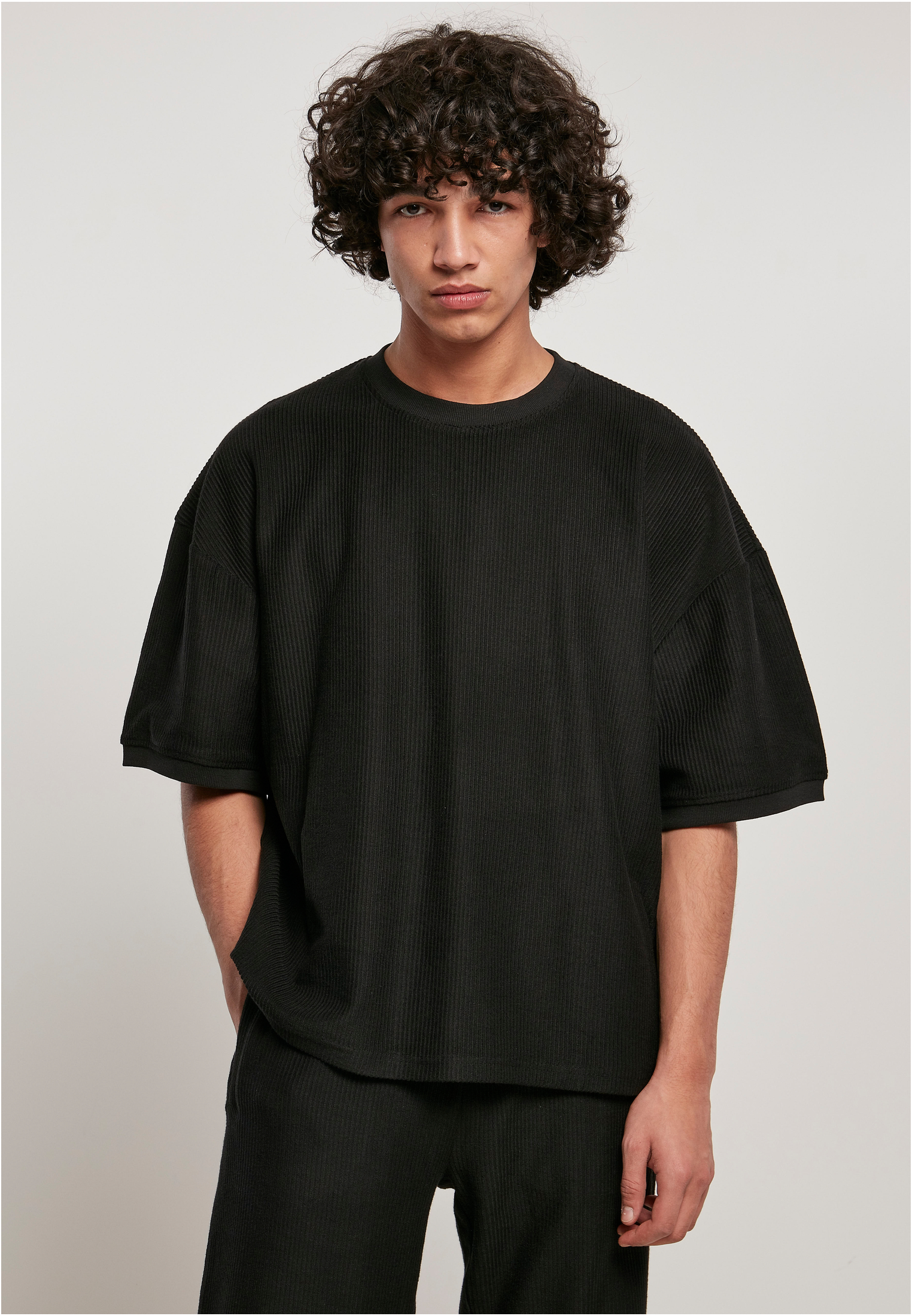 T-shirt Rib Terry Boxes Black