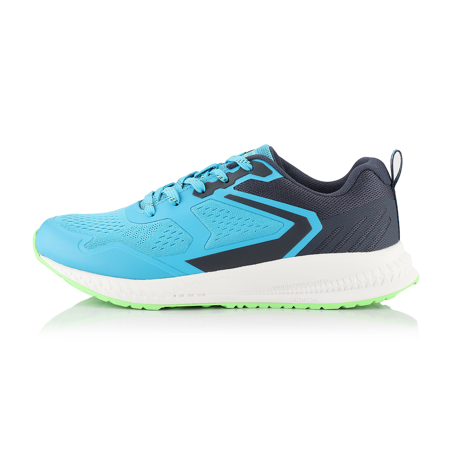 Sport running shoes with antibacterial insole ALPINE PRO NAREME neon atomic blue