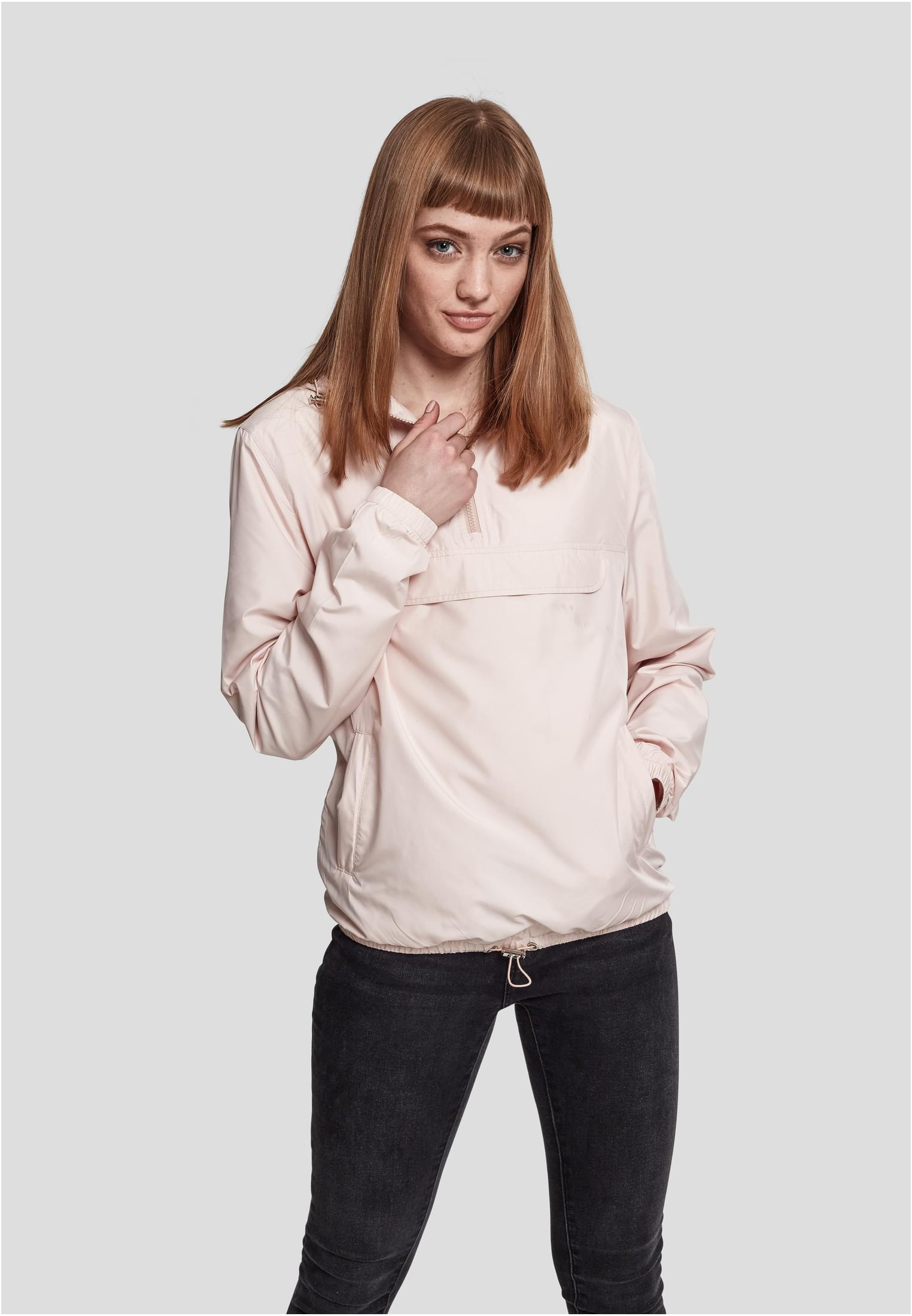 Women’s Basic Pull Over Jacket Light Pink