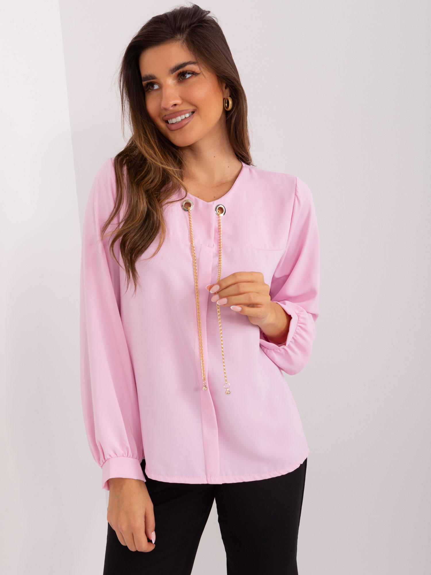 Light pink elegant formal blouse