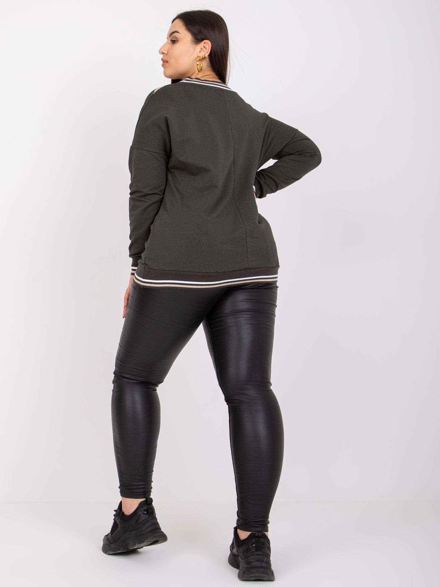 Large khaki blouse with Nuala shoulders