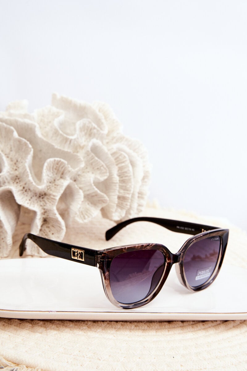 Women's Sunglasses with Gold Detailing UV400 Brown