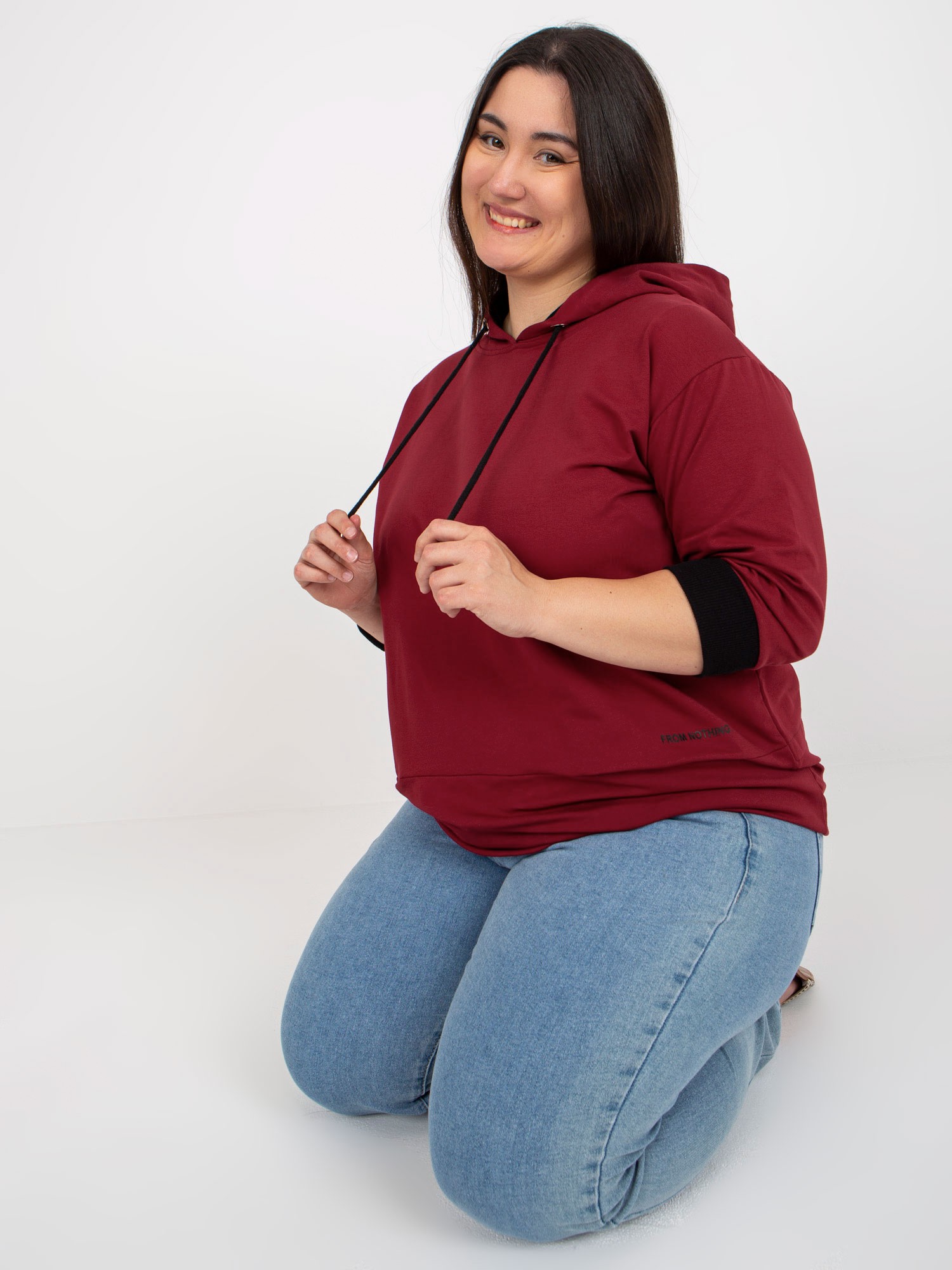 Women's Chestnut Sweatshirt Plus Size With Inscription