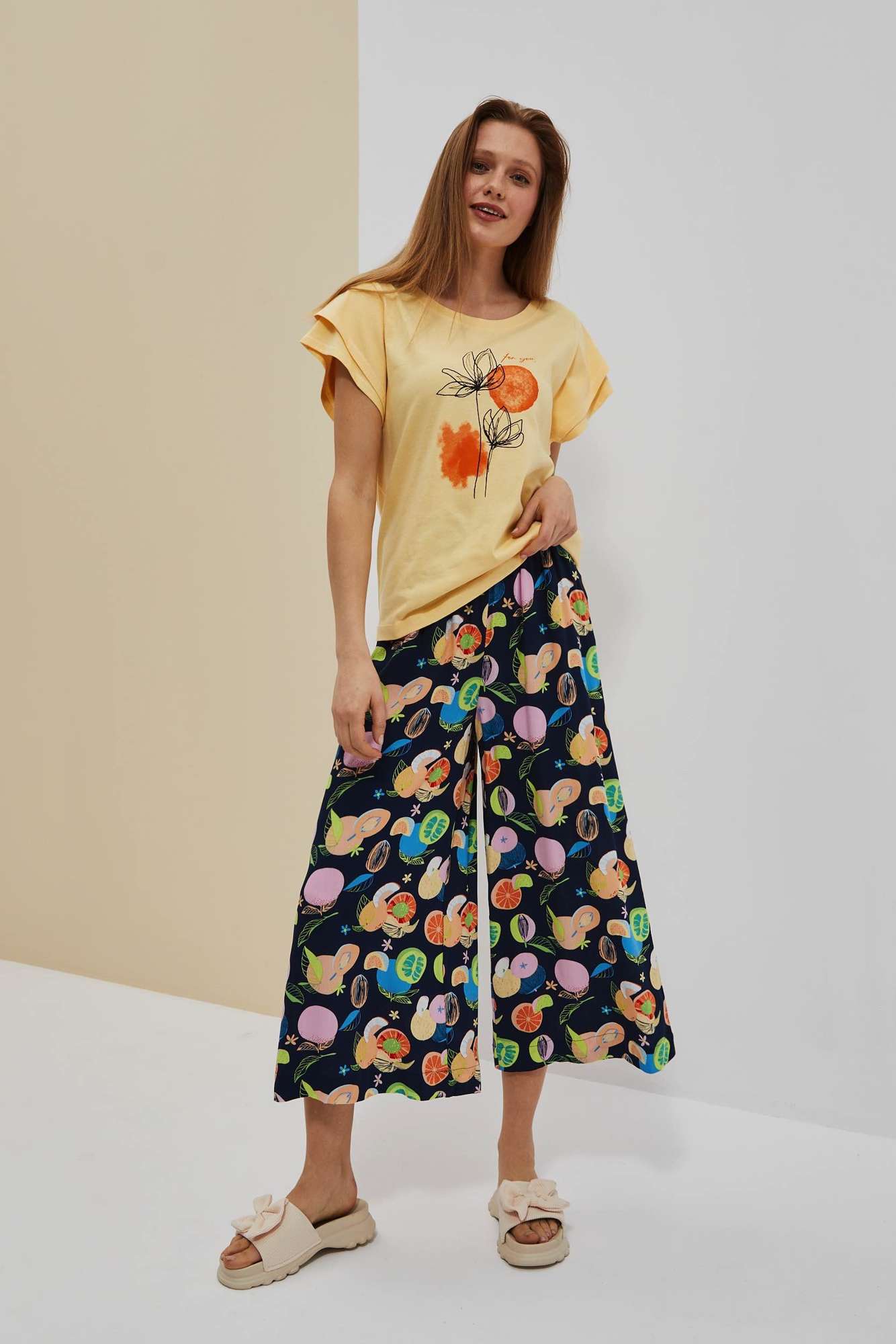 WOMEN'S T-SHIRT L-TS-4077 VANILLA