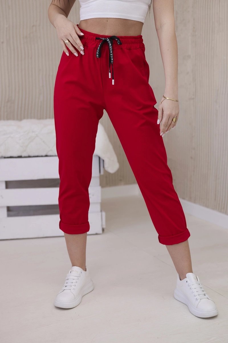 New Punto Trousers with Tie at the Waist Red