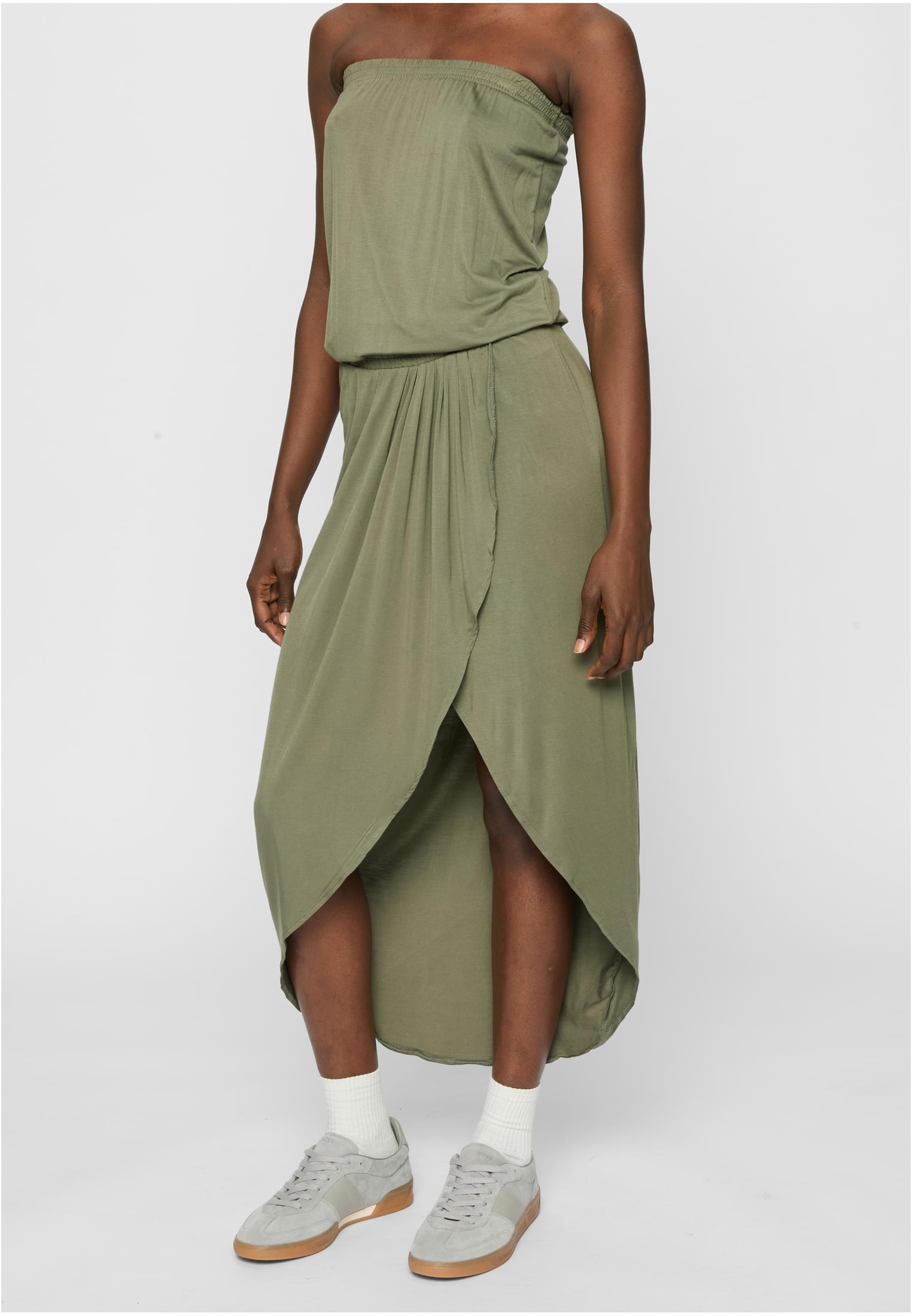 Women's Olive Bandeau Dress