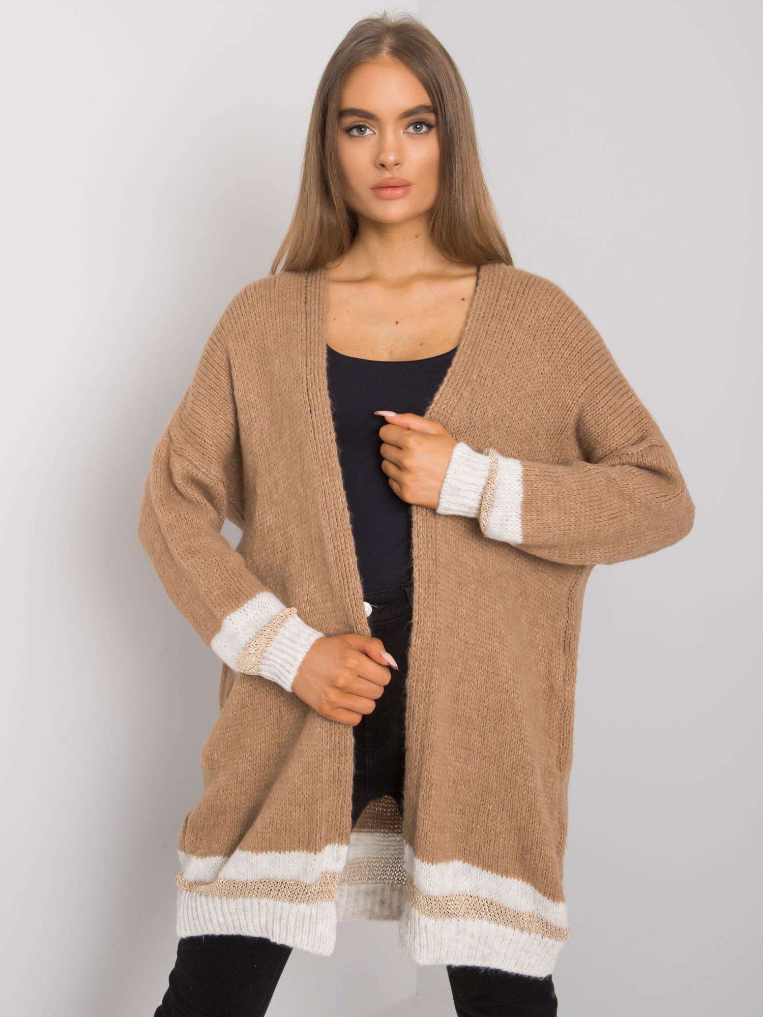 Levně OH BELLA Camel pletený svetr