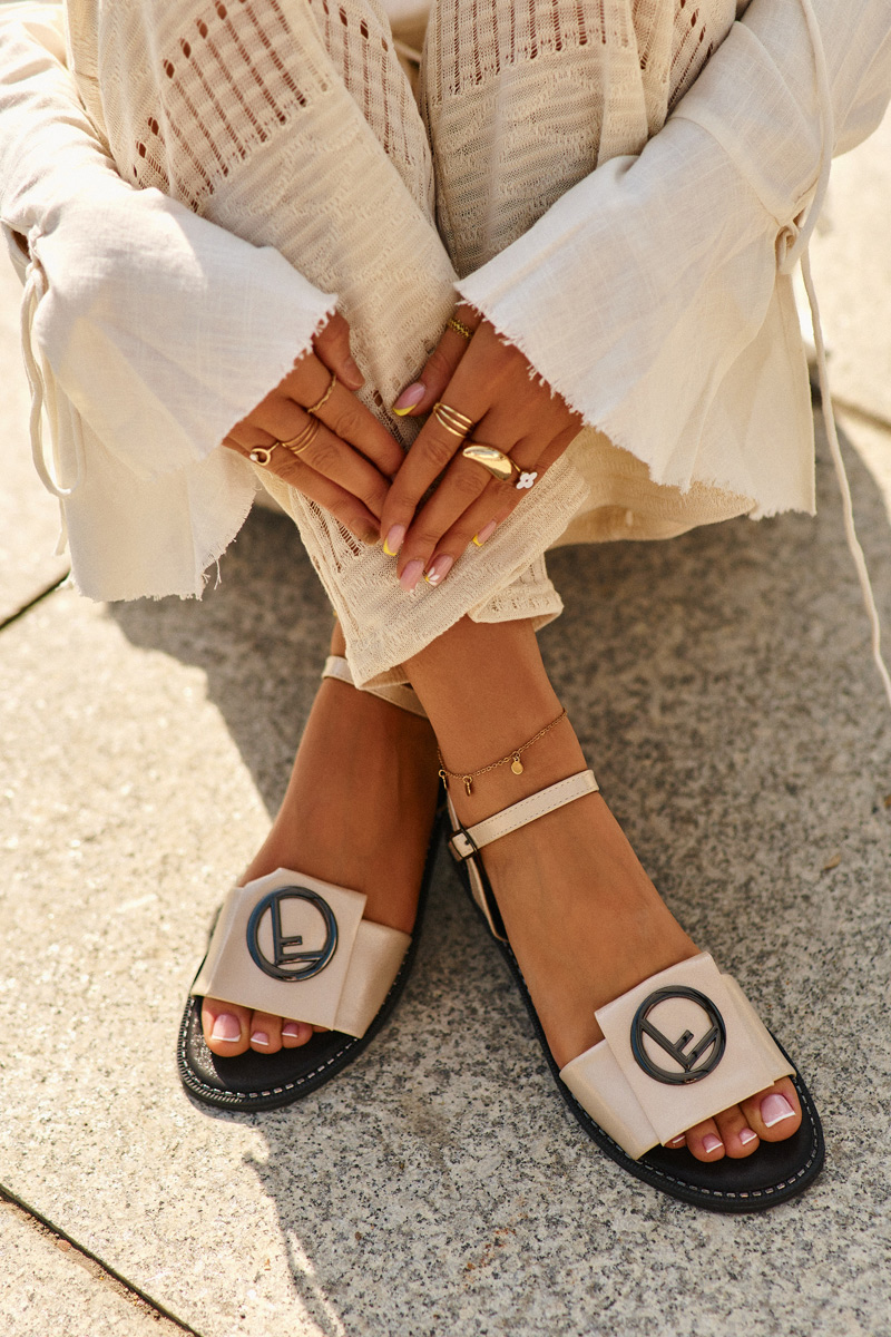 Women's sandals with S.Barski Gold trim