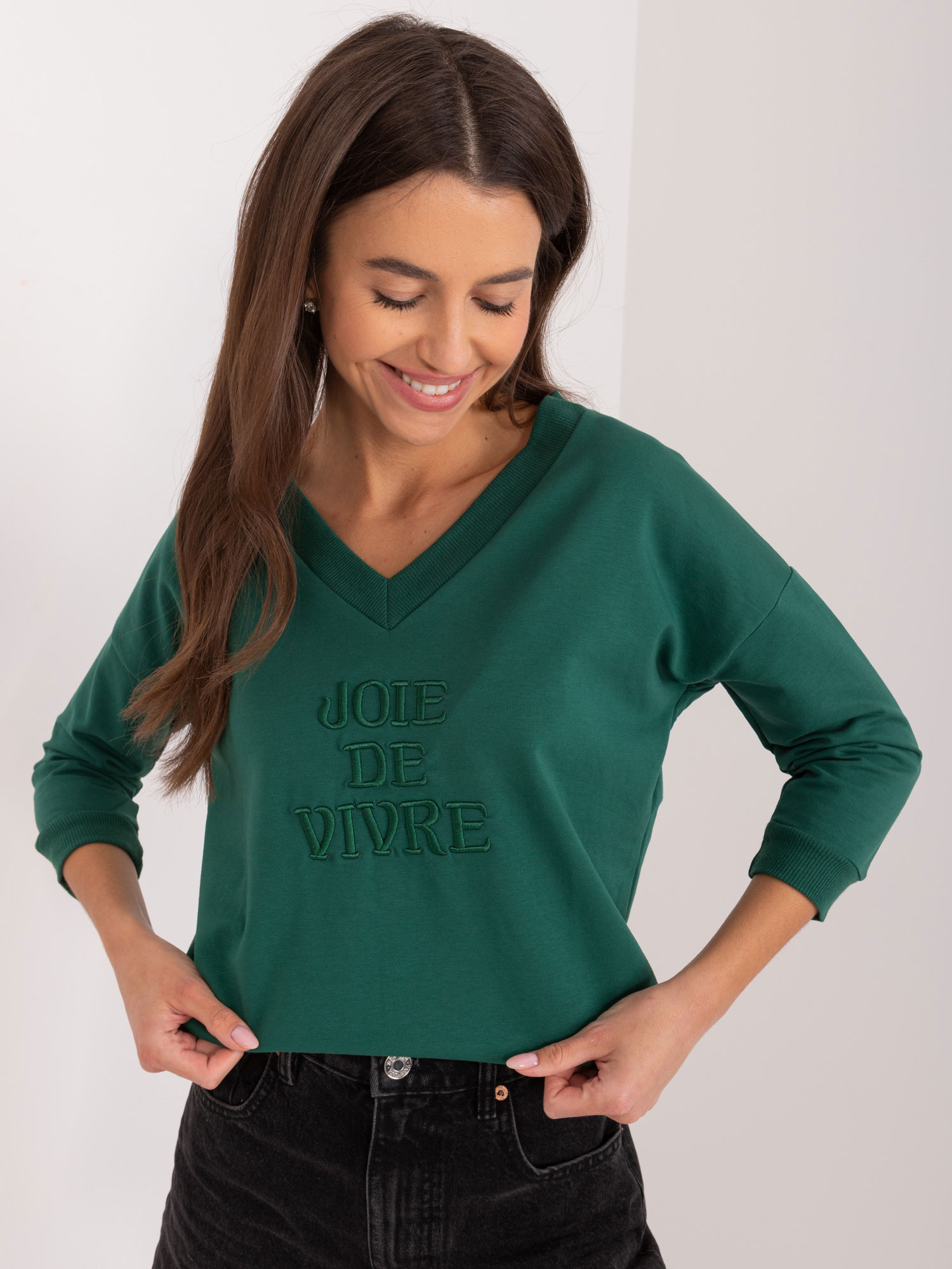 Blouse-RV-BZ-9143.87P-dark Green