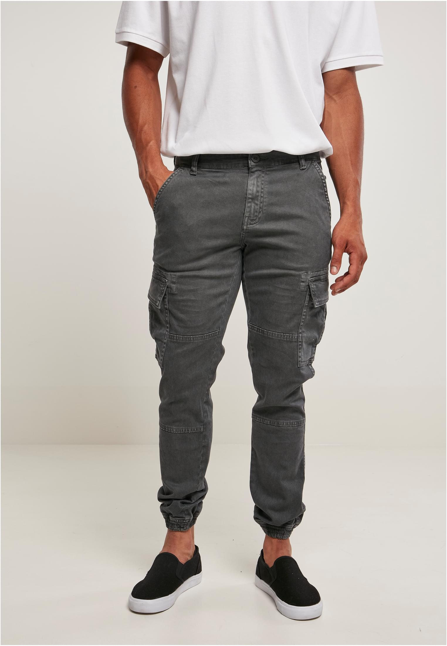 Washed Cargo Twill Jogging Pants Darkshadow