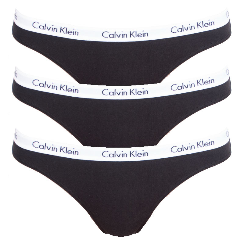 Levně 3PACK dámská tanga Calvin Klein černá