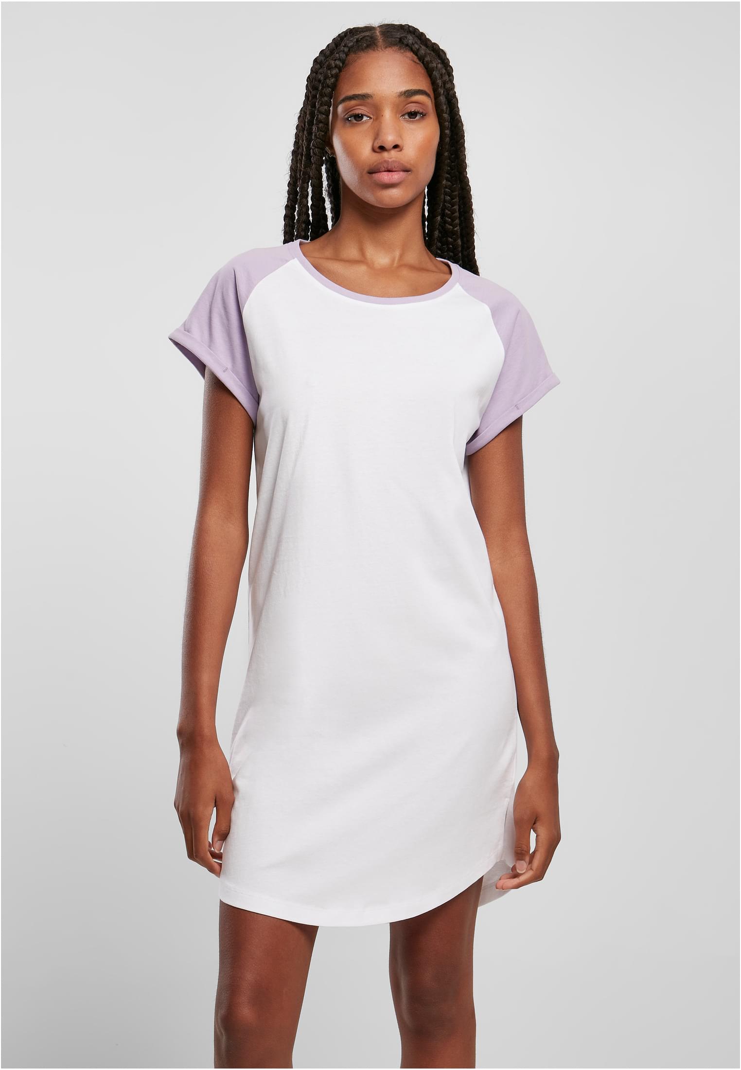 Levně Dámské tričko s kontrastním raglánem bílá/lila