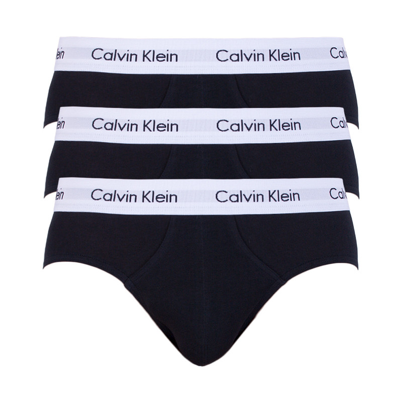 Sada Tří černých Classic Fit Slipů Calvin Klein Underwear