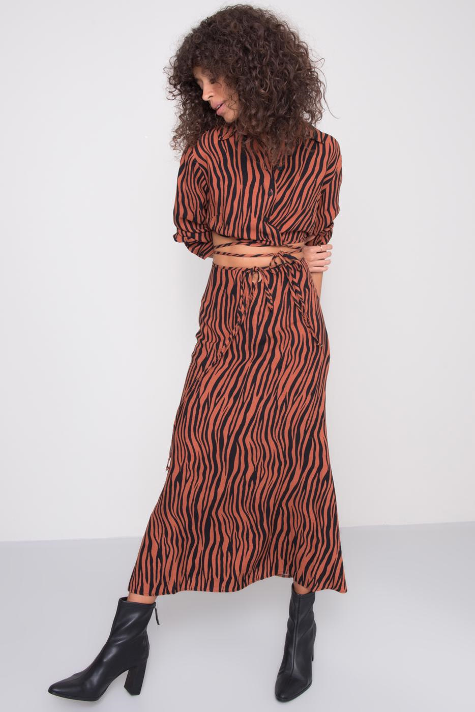 Brown skirt with animal prints from BSL