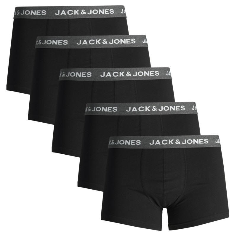 Levně 5PACK pánské boxerky Jack and Jones černé