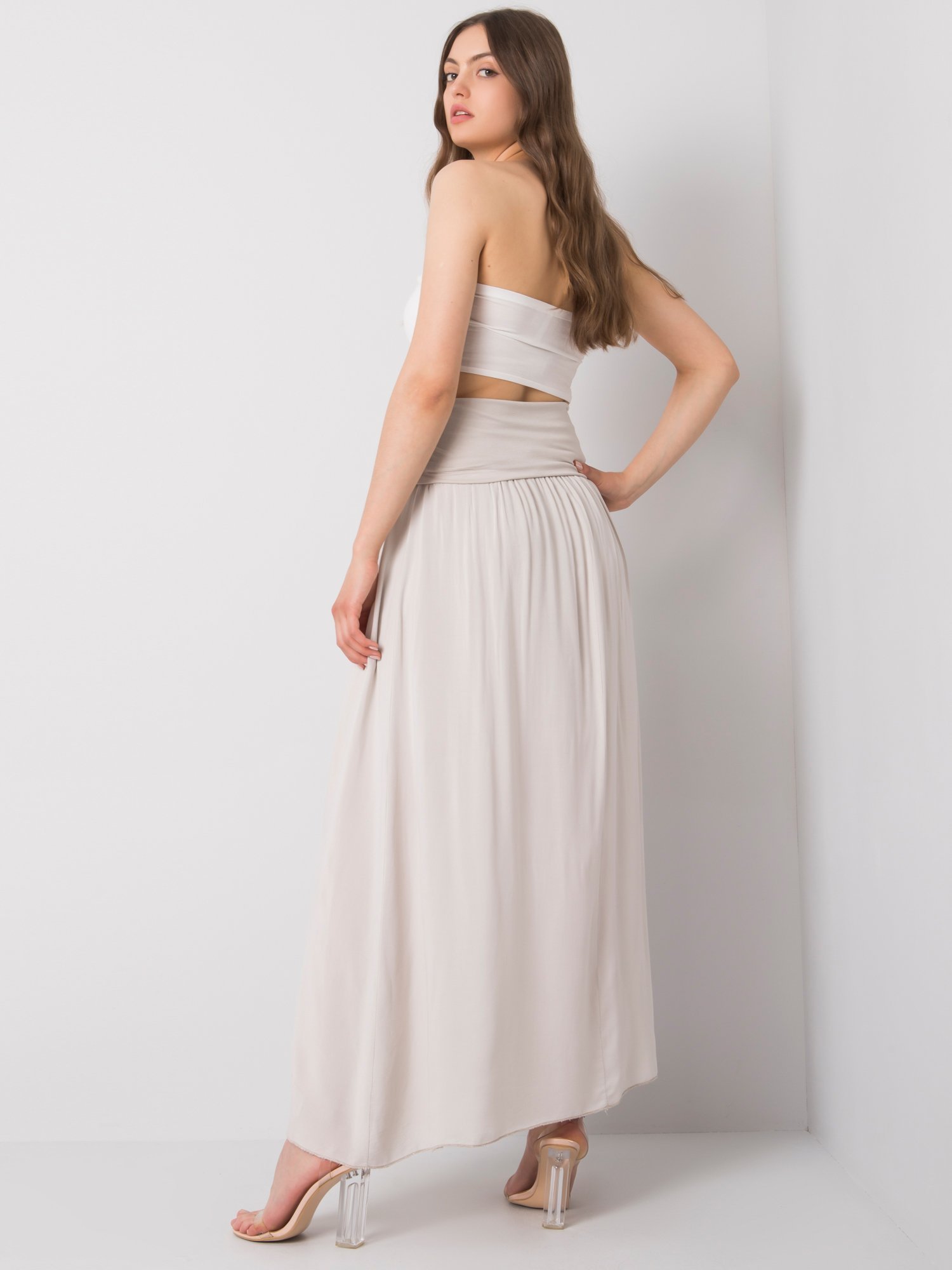 OH BELLA Beige Long Skirt