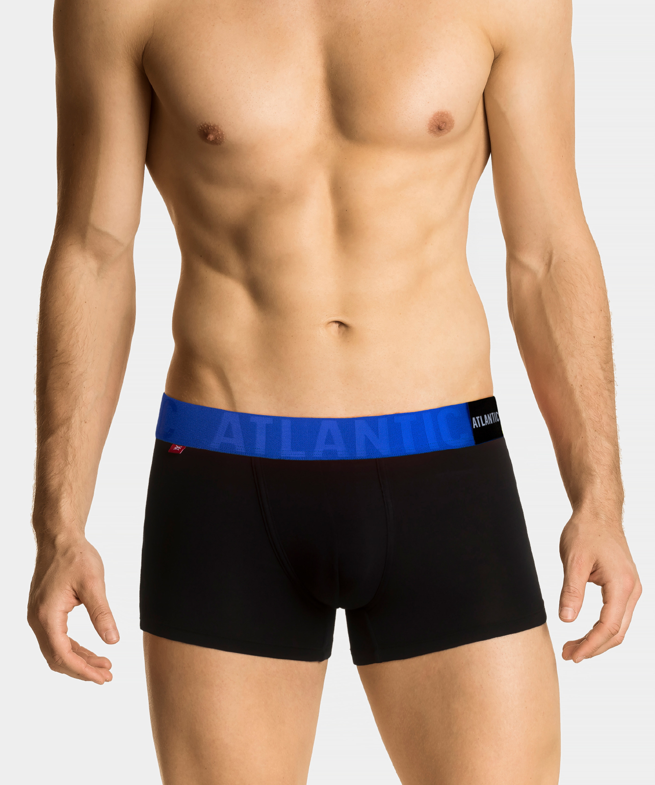 Levně Pánské boxerky ATLANTIC PREMIUM s mikromodal - černé/modré