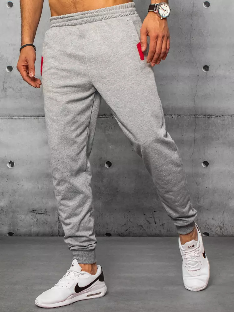 Spodnie męskie dresowe jasnoszare Dstreet