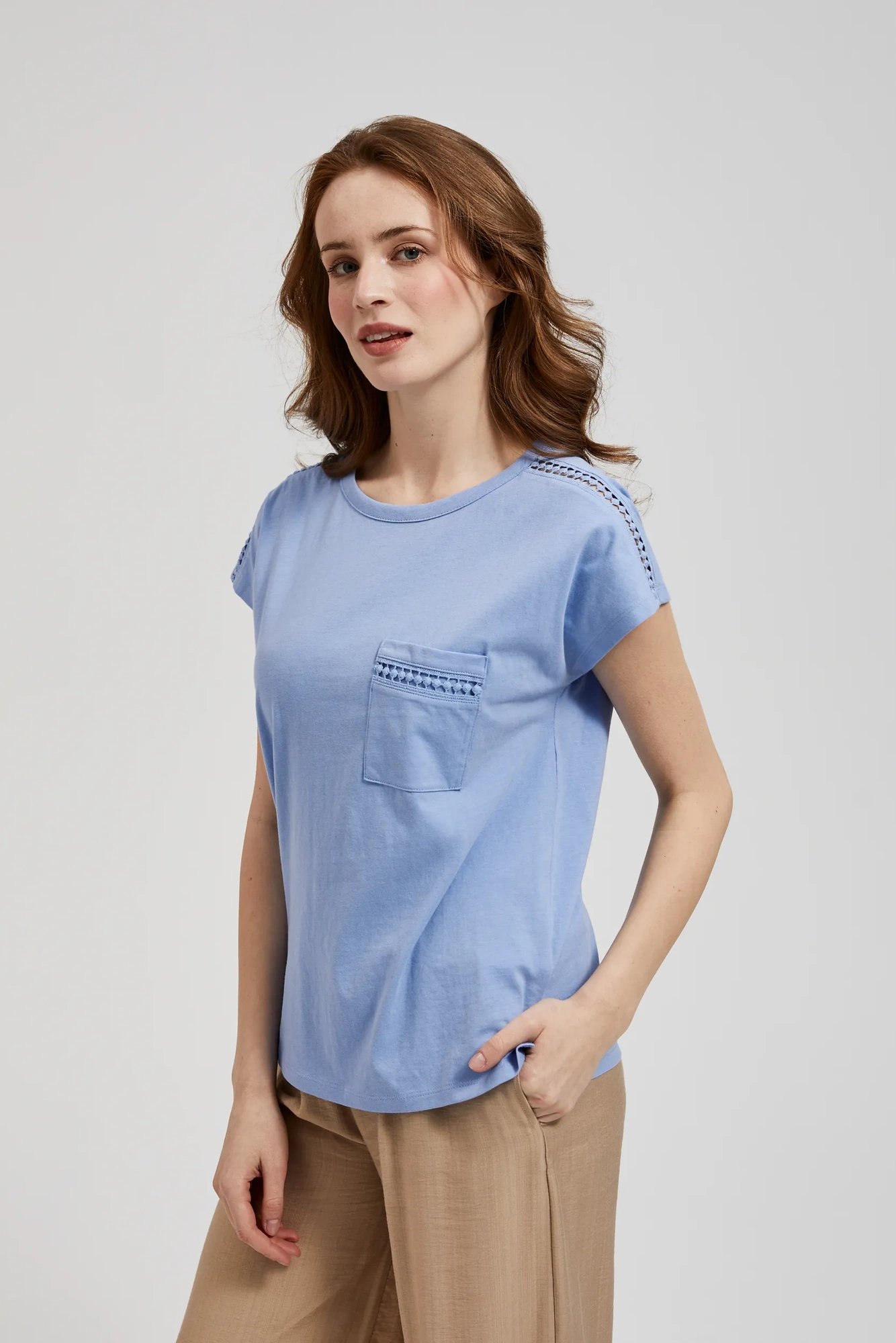 Dámské tričko s aplikací MOODO - modrá
