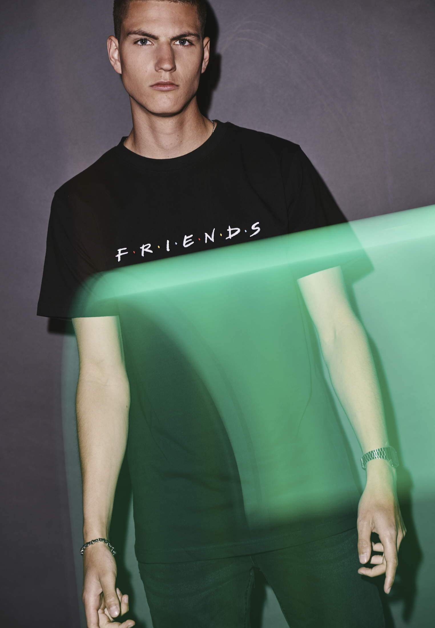 Black T-shirt With Friends Logo