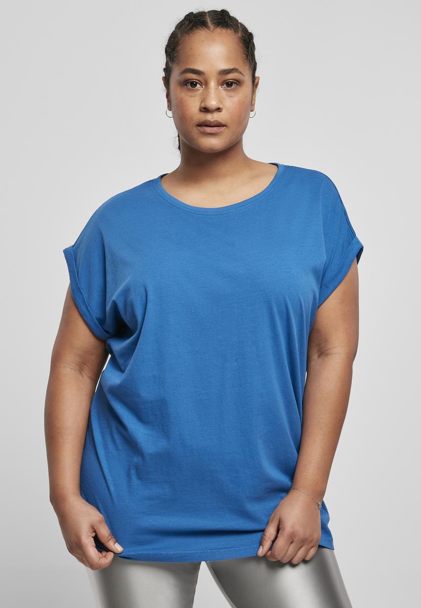 Doamnelor extended umăr Tee Sporty Blue