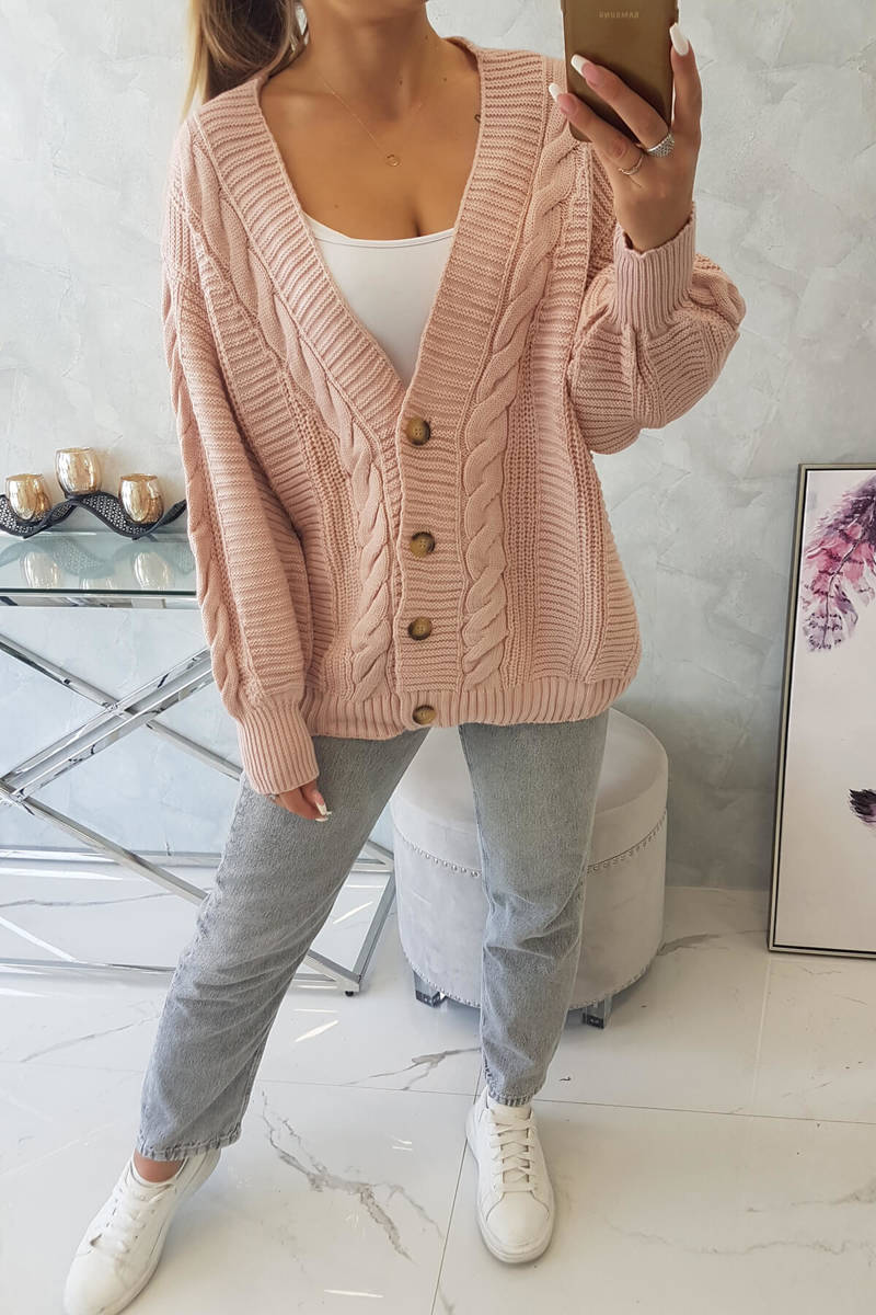 buttoned-sweater-with-puff-sleeves-powdered-pink