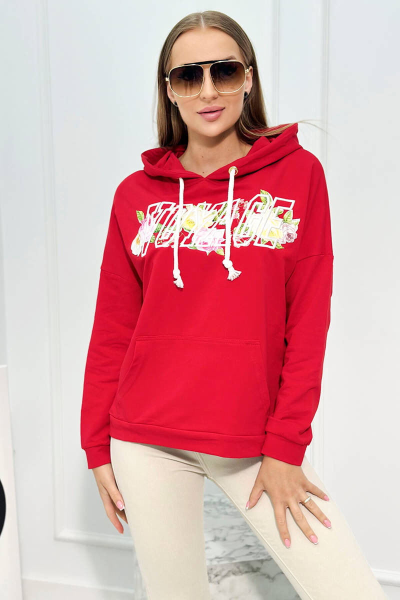 Sweatshirt With Red Voyage Lettering