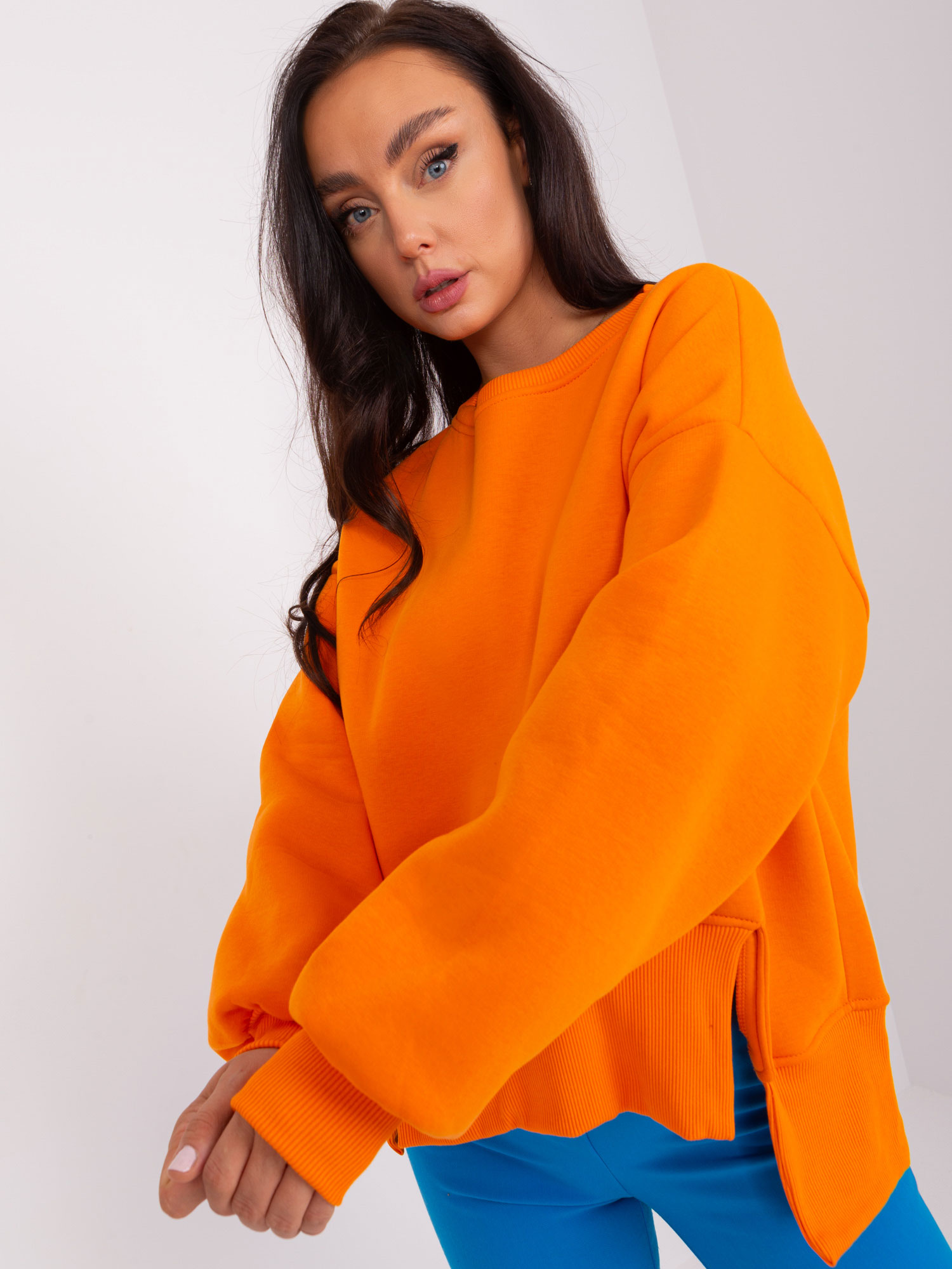 Basic Orange Hooded Sweatshirt